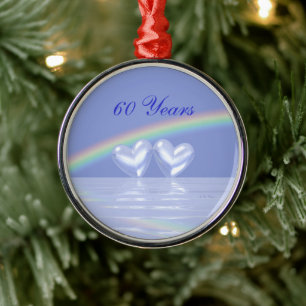 60e Jubileum Diamond Hearts Metalen Ornament