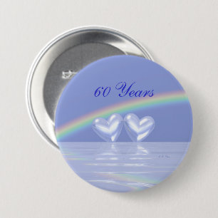 60e Jubileum Diamond Hearts Ronde Button 7,6 Cm