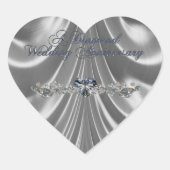 60e Jubileum Diamond voor bruiloft Hart Sticker (Voorkant)