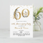 60e Jubileum Gold Floral Kaart (Staand voorkant)