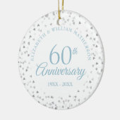 60e Jubileum Harten Confetti Keramisch Ornament (Links)