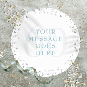 60e Jubileum Harten Confetti Ronde Sticker