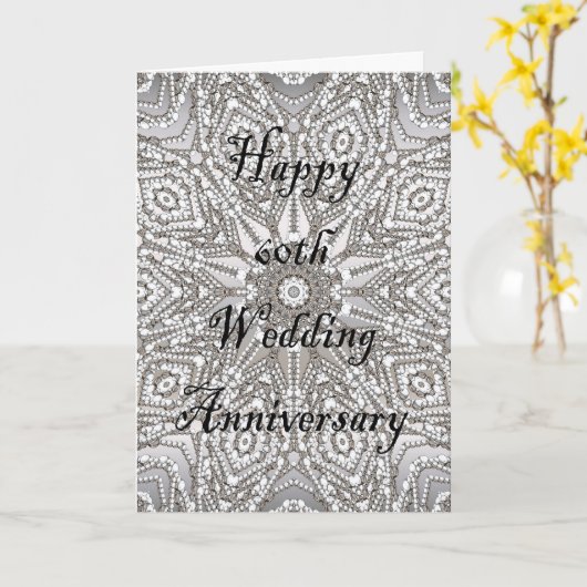 60e Jubileum-kaart voor bruiloft Kaart (Gele Bloem)