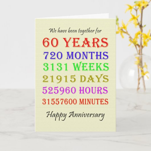 60e Jubileum Mijlpalen Kaart (Gele Bloem)