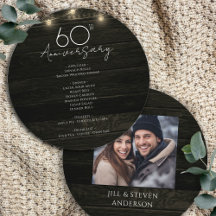 60e Jubileum Party Rustic Wood Lights