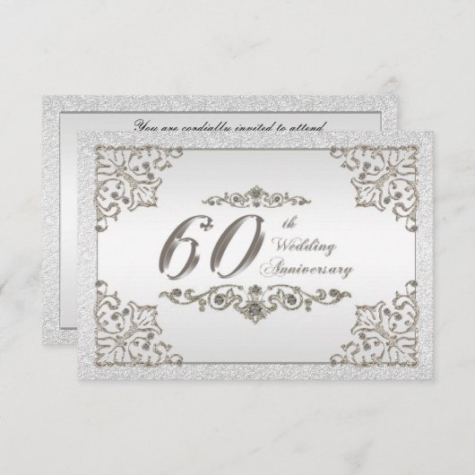 60e Jubileum RSVP-kaart voor bruiloft Kaart (Voorkant / Achterkant)