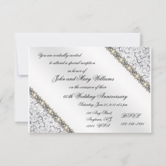 60e Jubileum RSVP-kaart voor bruiloft RSVP Kaartje (Achterkant)
