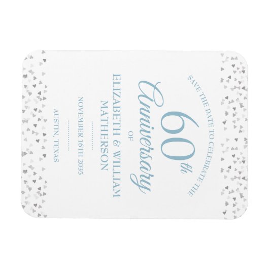 60e Jubileum Sla de datumliefdesharten op Magneet (Horizontaal)