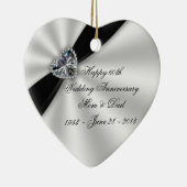 60e Jubileum van bruiloft Ornament hart (Rechts)