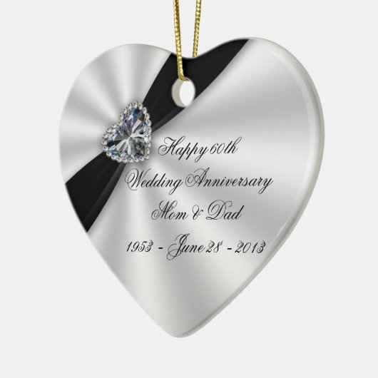 60e Jubileum van bruiloft Ornament hart (Links)
