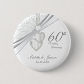 60e Jubileum voor bruiloft Ronde Button 5,7 Cm (Voorkant)