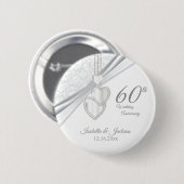 60e Jubileum voor bruiloft Ronde Button 5,7 Cm (Voorkant /achterkant)