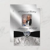 60e Jubileum voor bruiloft RSVP-kaart RSVP Kaartje (Voorkant / Achterkant)