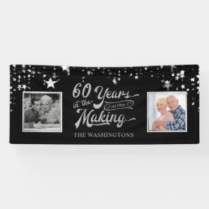 60e Jubileum zwart & zilver, foto's nu en dan Spandoek