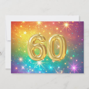 60e Kleurrijke Regenboog ster ruimte Feestdagenkaart