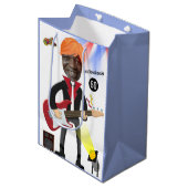 60e Mannen 🎸🤣 Rockstar Verjaardag Gitaar Funky F Medium Cadeauzakje (Voorkant Gekanteld)
