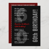 60e moderne zwarte witte rode Sjabloon Kaart (Voorkant / Achterkant)