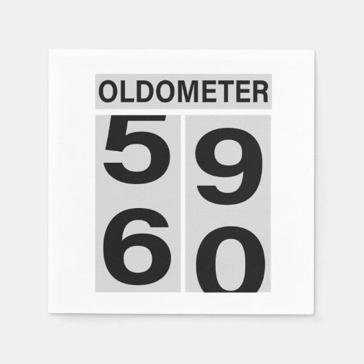 60e Oldometer Verjaardag Servet (Voorkant)