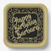 60e Partij Willekeurige Nummer Patroon Goud & Zwar Papieren Bordje (Voorkant)