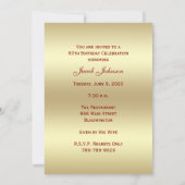 60e Photo Anniversaire Fête Invitation Bourgogne 6 (Dos)