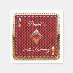 60e pokerspeelkaart Casino Birthday Napkins Servet