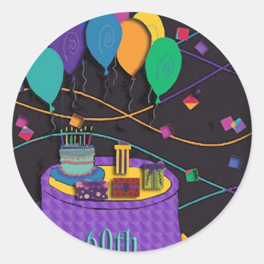 60e ronde sticker (Voorkant)