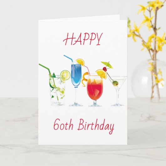 **60e SOUHAITS D'ANNIVERSAIRE** Carte (Fleur jaune)