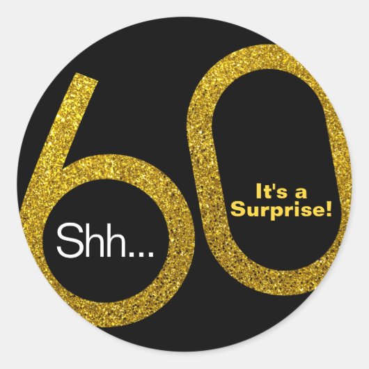 60e Surprise Gold Glitter Stickers (Voorkant)
