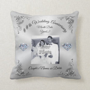 60e tot 75e bruiloft Jubileum Gift Personalized Kussen