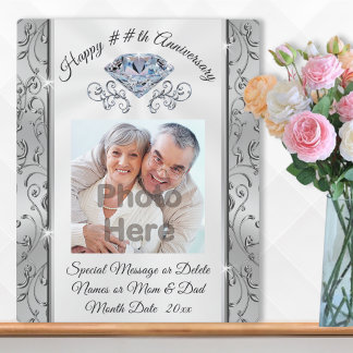 60e tot en met 75e weddenschap Jubileum Gift Ideas Fotoplaat