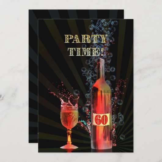 60e uitnodiging voor verjaardagsfeestje (Voorkant / Achterkant)