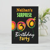60e URPRISE Birthday Party Balloons Invitation Kaart (Staand voorkant)