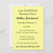 60e URPRISE Birthday Party Balloons Invitation Kaart (Achterkant)