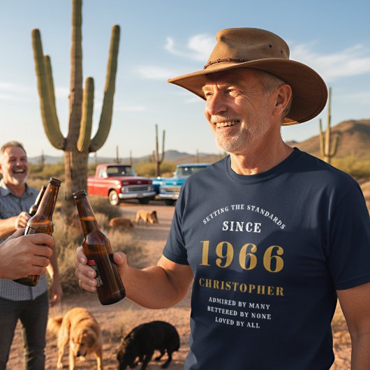 60e verjaardag 1961 Blue Gold Mannen T-shirt