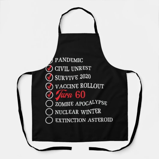 60e verjaardag 60 jaar 1962 2022 quarantaine schort (Voorkant)