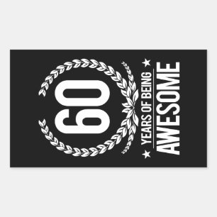 60e verjaardag (60 jaar Geweldige) Rechthoekige Sticker