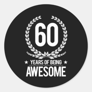 60e verjaardag (60 jaar Geweldige) Ronde Sticker