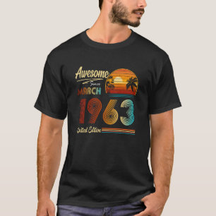 60e verjaardag 60 jaar Geweldige sinds maart 1966 T-shirt