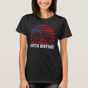 60e verjaardag 60 jaar US Flag Tractor Driver T-shirt