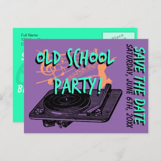 60e verjaardag 60s Bewaar de datum Aankondigingskaart (Voorkant / Achterkant)