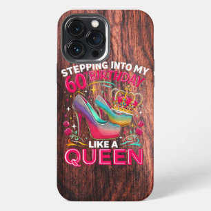 60e verjaardag als een koningin Gelukkig 60 jaar v iPhone 13 Pro Max Hoesje