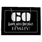 60e verjaardag ~ Art Deco Geïnspireerde look "60" Groot Cadeauzakje (Achterkant)