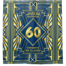 60e verjaardag Art Deco Gold Blue Great Gatsby