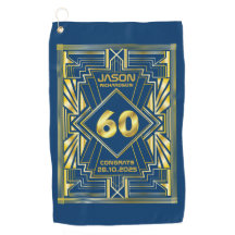 60e verjaardag Art Deco Gold Blue Great Gatsby