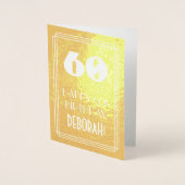 60e verjaardag ~ Art Deco Style "60" & aangepaste Folie Kaarten (Voorkant)