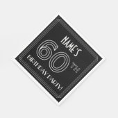 60e verjaardag: Art Deco Style + aangepaste naam Servet (Hoek)