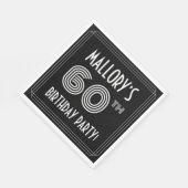 60e verjaardag: Art Deco Style + aangepaste naam Servet (Hoek)