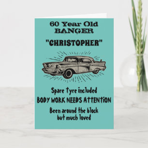 60e verjaardag Banger Love Vintage Car Retro Style Kaart