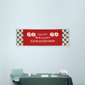 60e verjaardag Baseball Banner, volwassene, rood Spandoek (Beurs)
