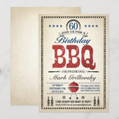 60e verjaardag BBQ Uitnodigingen (Voorkant / Achterkant)